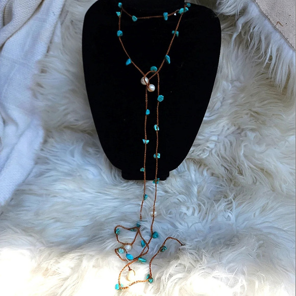Turquoise Lariat Necklace‎ - Picture 11 of 16